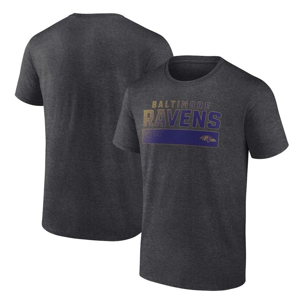 Fanatics Men Baltimore Ravens NFL Graphic Tee T-Shirt Charcoal Gray 2XL NWOT